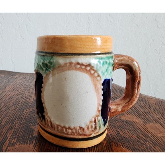 Vintage Relief Mold German Beer Stein Miniature Mug – Soldier Scene – 2.5 in - Picture 2 of 7